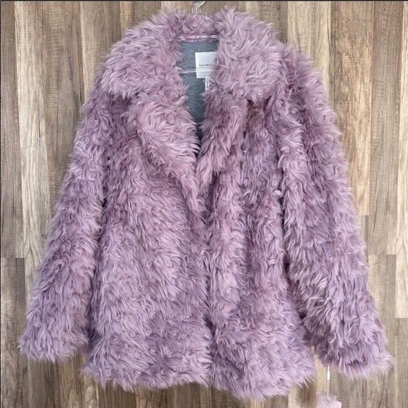 AVEC LES FILLES Notch Collar Fur Jacket size Large - Picture 3 of 9